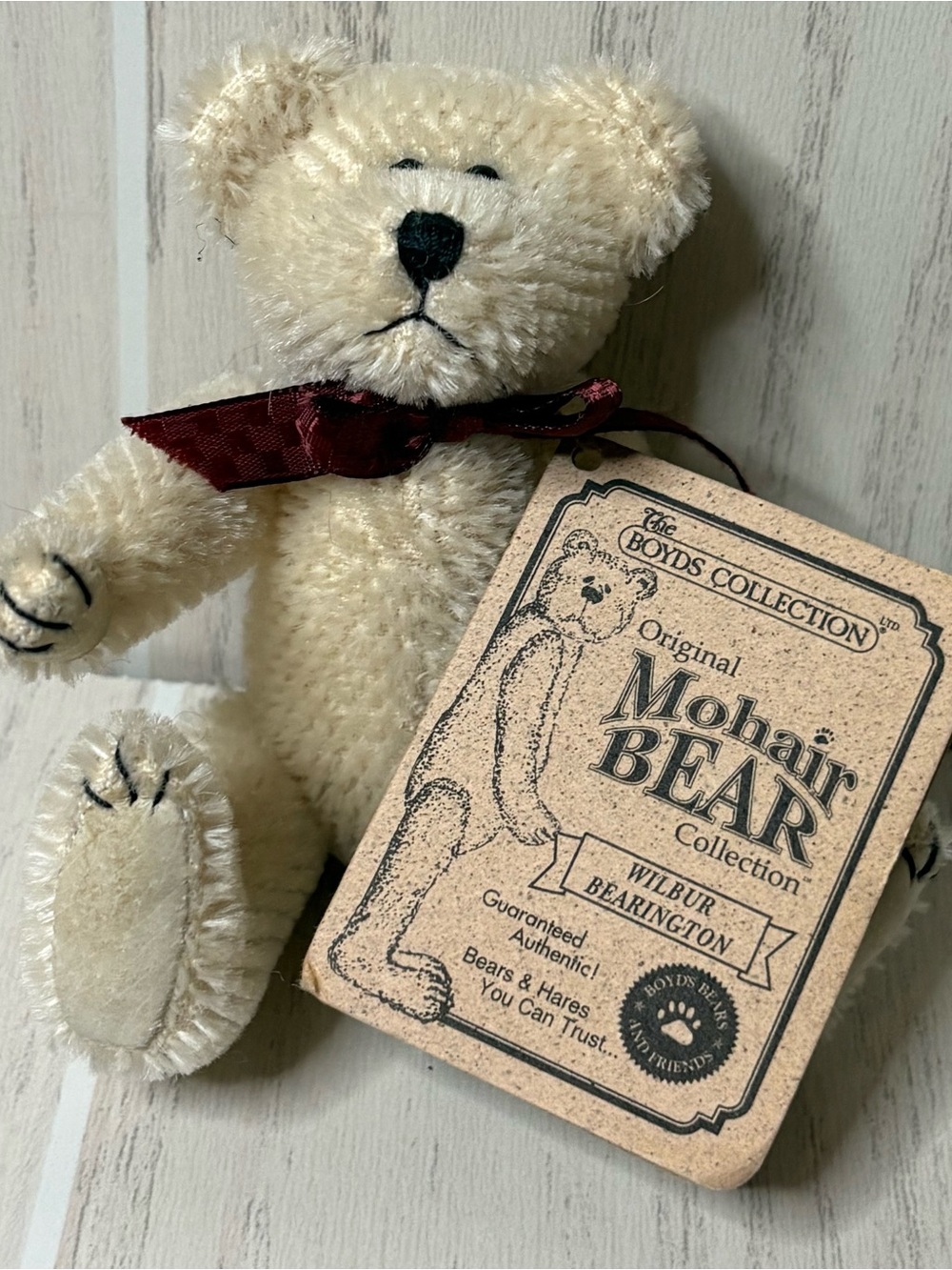 Mini Boyd’s Bear Wilbur Bearington 5 inch Jointed Mohair Bear With Tags